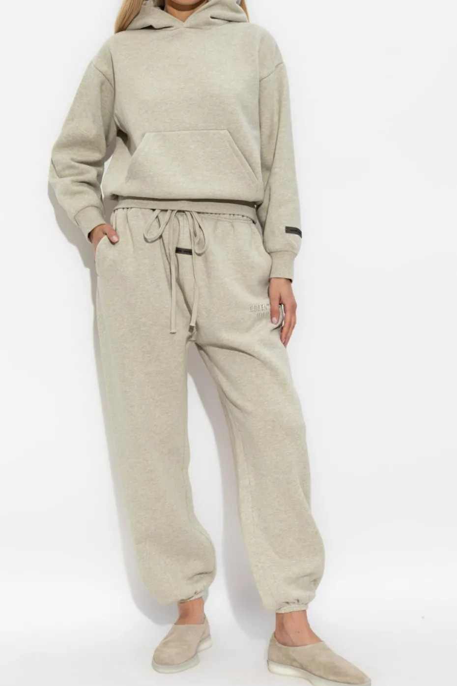 Fear Of God Essentials SZARY Dresowe spodnie z lampasami