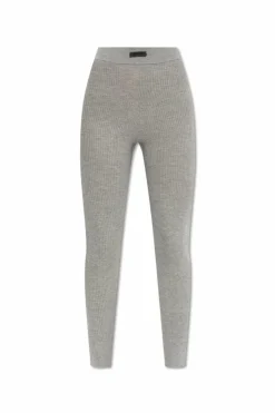 Fear Of God Essentials SZARY Prążkowane legginsy