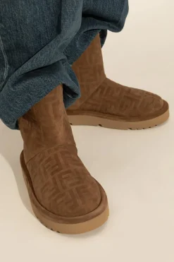 Fendi BRĄZOWY Śniegowce z monogramem