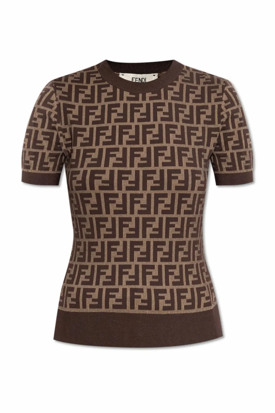 Fendi BRĄZOWY Top z monogramem