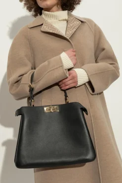 Fendi CZARNY Torba na ramię `Peekaboo Soft Medium`