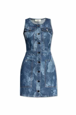 Fendi NIEBIESKI Jeansowa sukienka bez rękawów