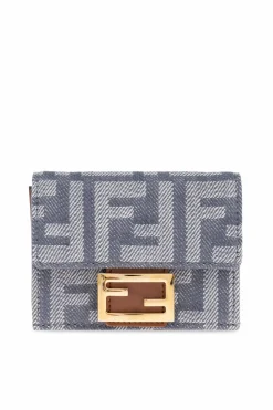 Fendi NIEBIESKI Portfel z log