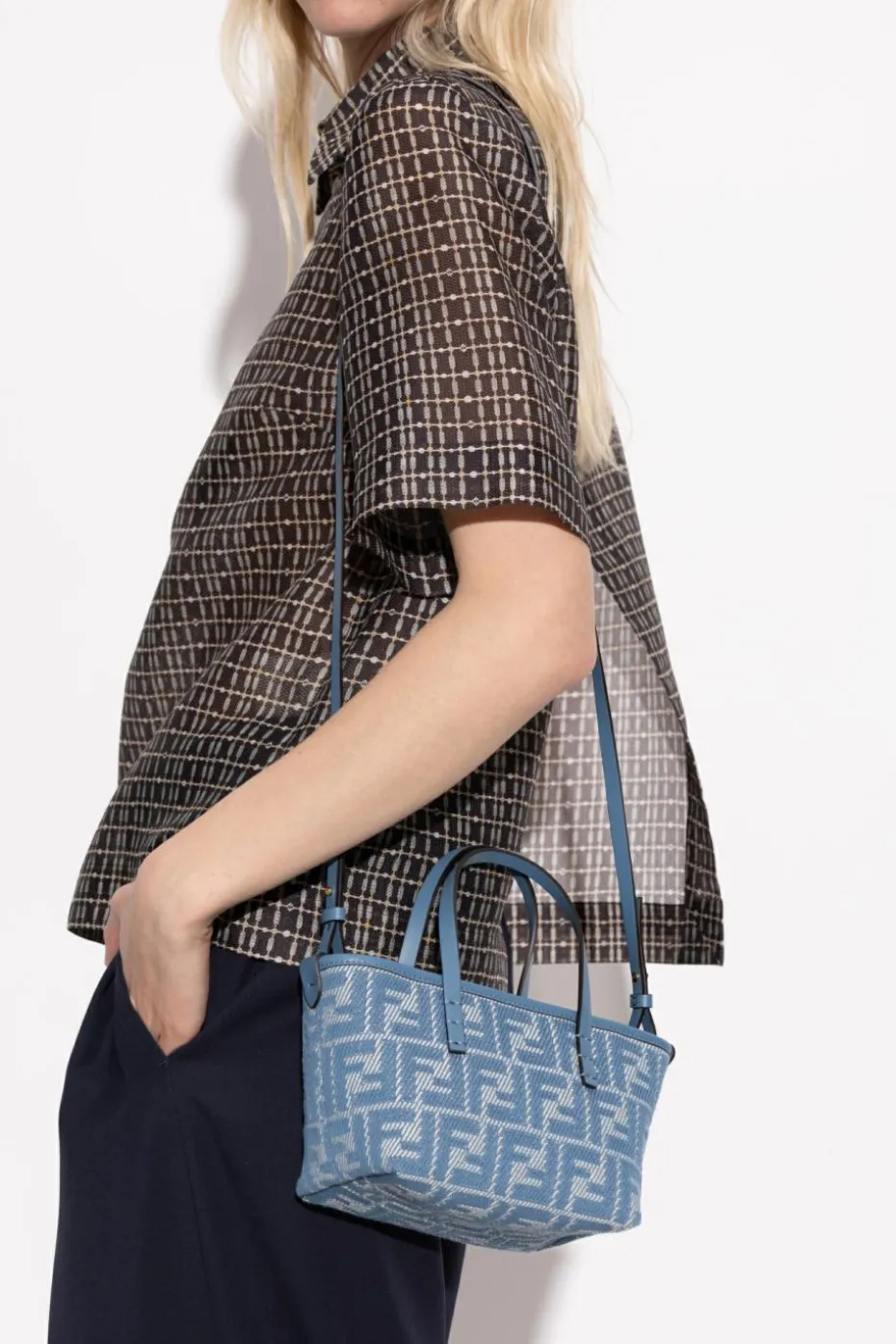 Fendi NIEBIESKI Torba do ręki `Roll Mini`