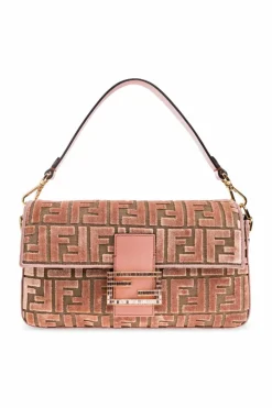 Fendi RÓŻOWY Torba na ramię `Baguette Medium`