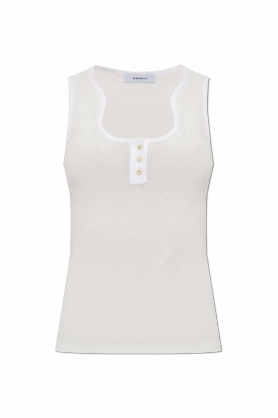 FERRAGAMO BIAŁY Prążkowany top