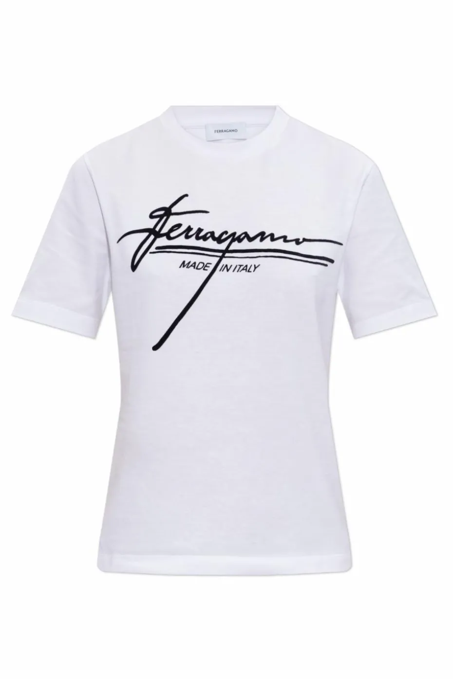 FERRAGAMO BIAŁY T-shirt z logo