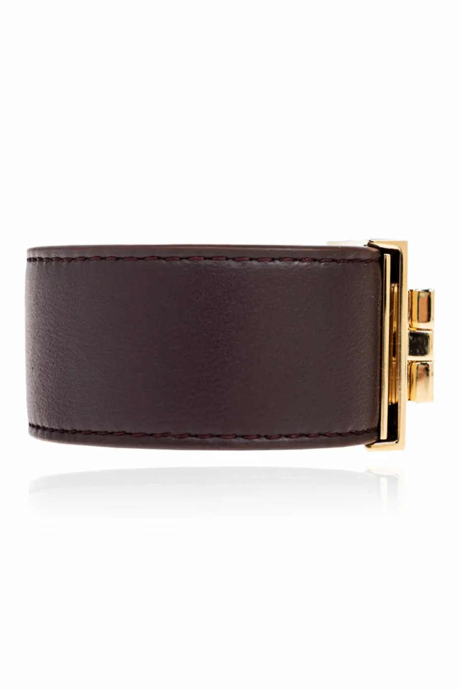 FERRAGAMO BRĄZOWY Skórzana bransoleta