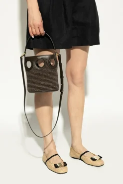 FERRAGAMO BRĄZOWY Torba do ręki