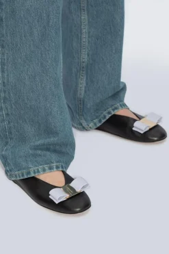 FERRAGAMO CZARNY Baleriny ‘Vanna’
