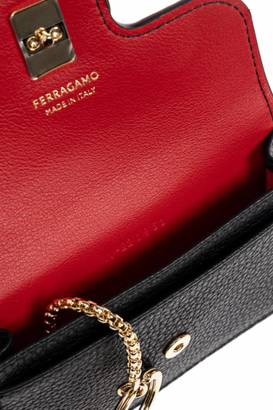 FERRAGAMO CZARNY Etui na karty