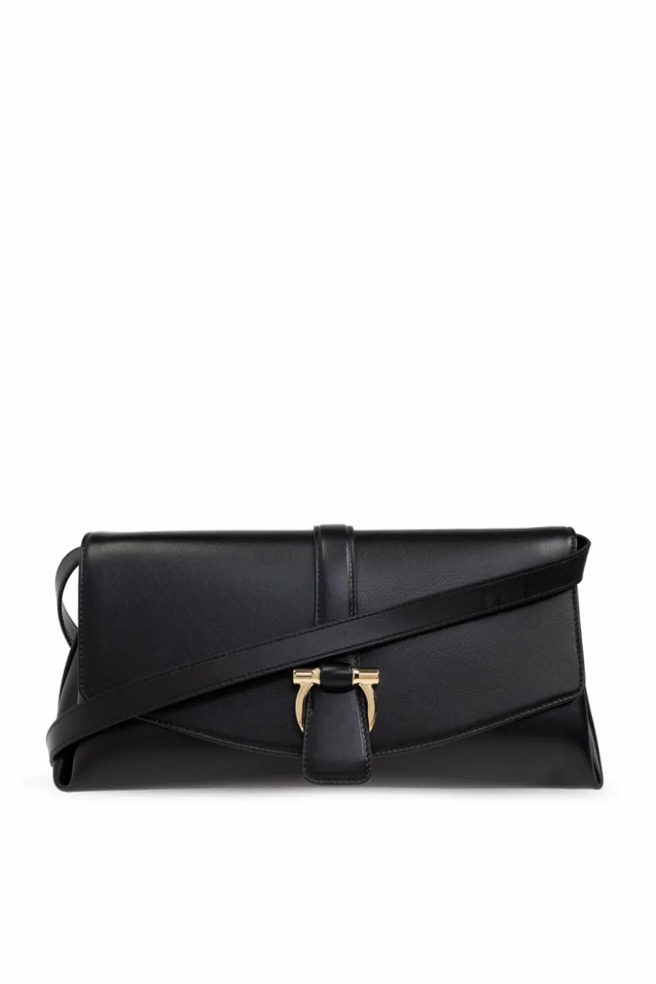 FERRAGAMO CZARNY Skórzana torba na ramię