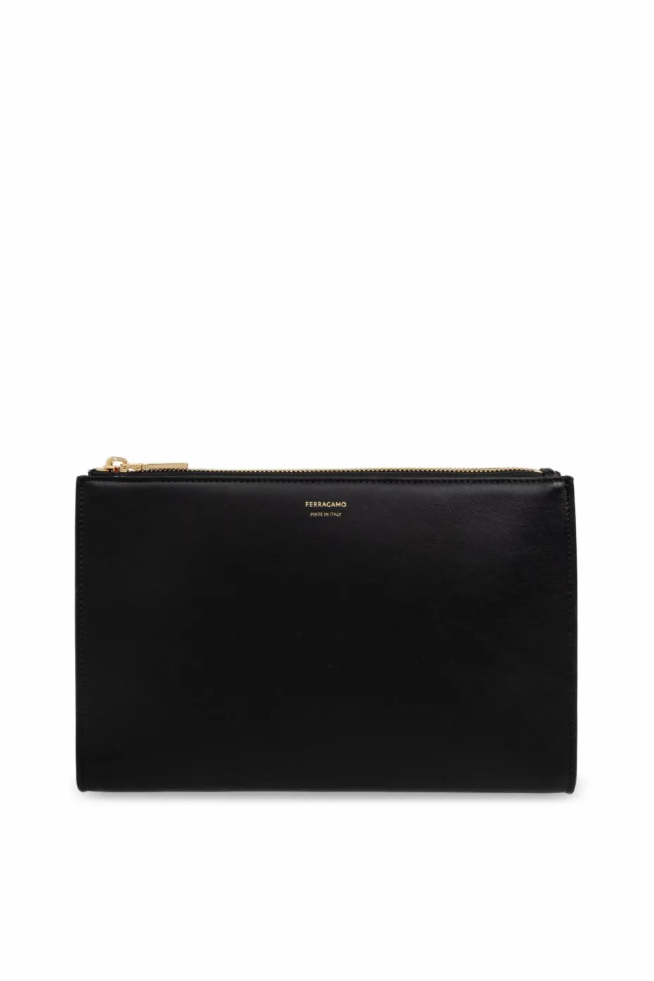 FERRAGAMO CZARNY Skórzana kosmetyczka