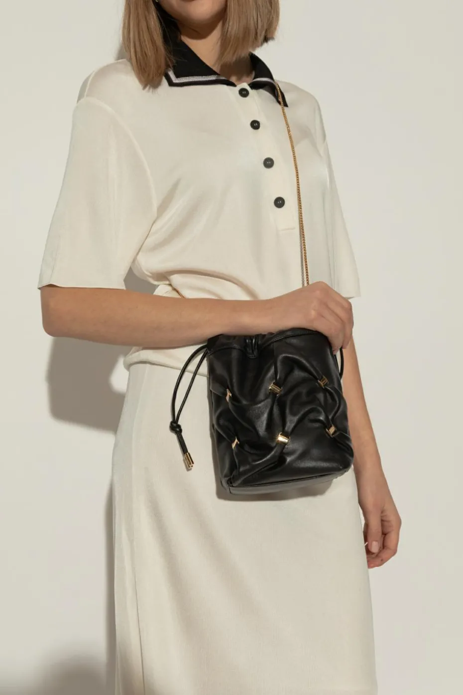 FERRAGAMO CZARNY Torba na ramię typu `bucket`