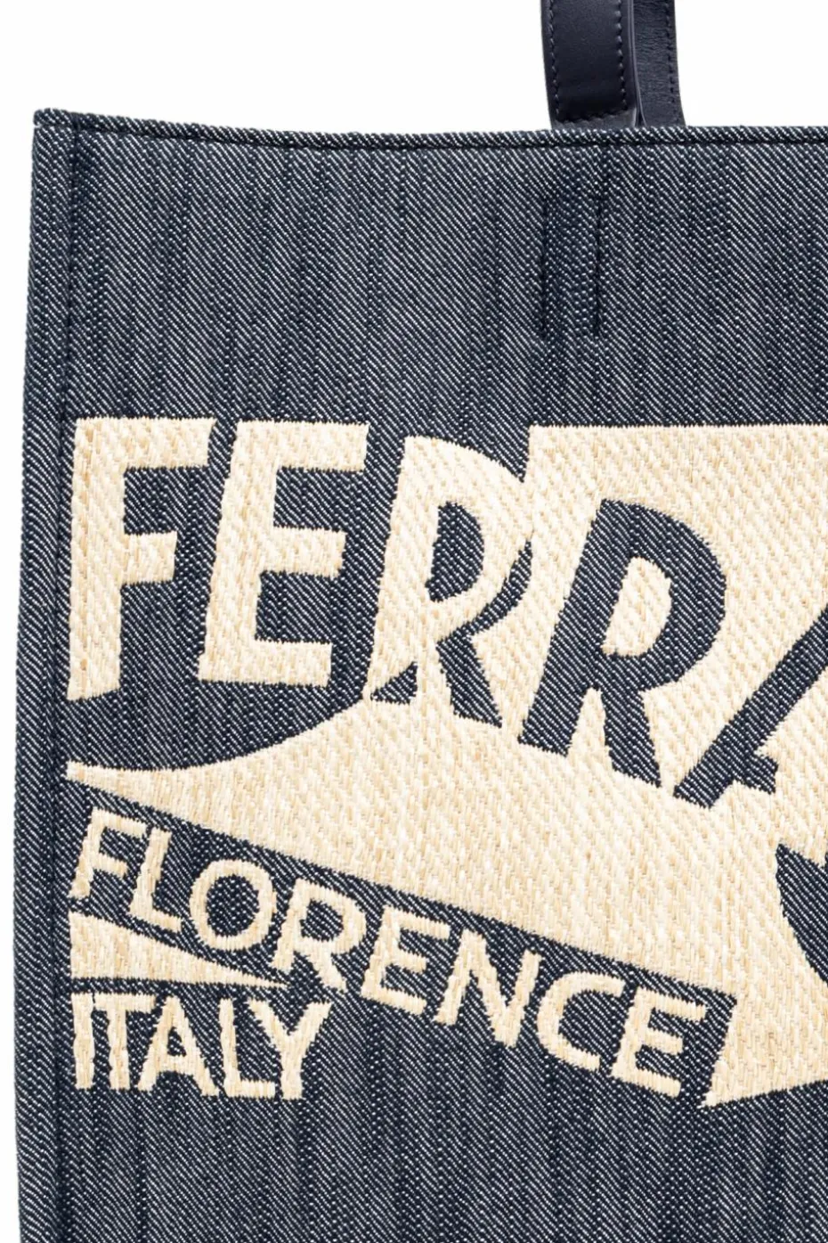 FERRAGAMO GRANATOWY Torba ‘Sign M’ typu ‘shopper’