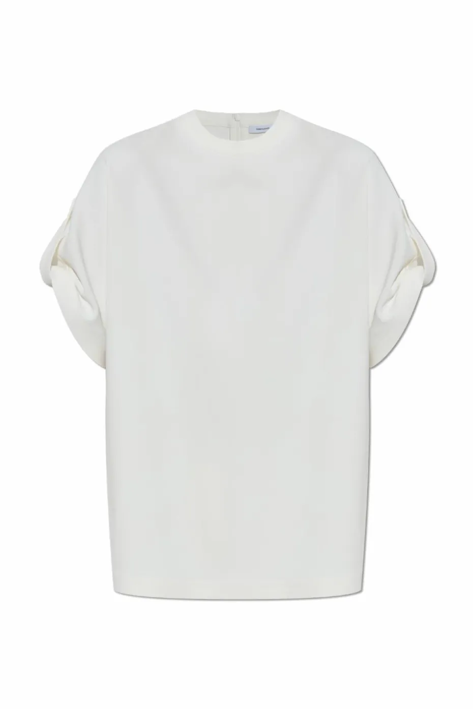 FERRAGAMO kremowy T-shirt o luźnym kroju