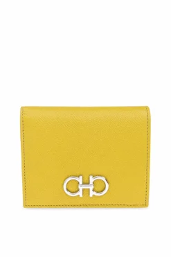 FERRAGAMO ZIELONY Skórzany portfel