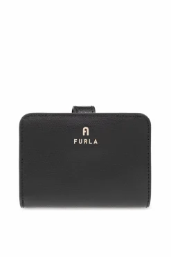 Furla CZARNY Skórzany portfel z logo