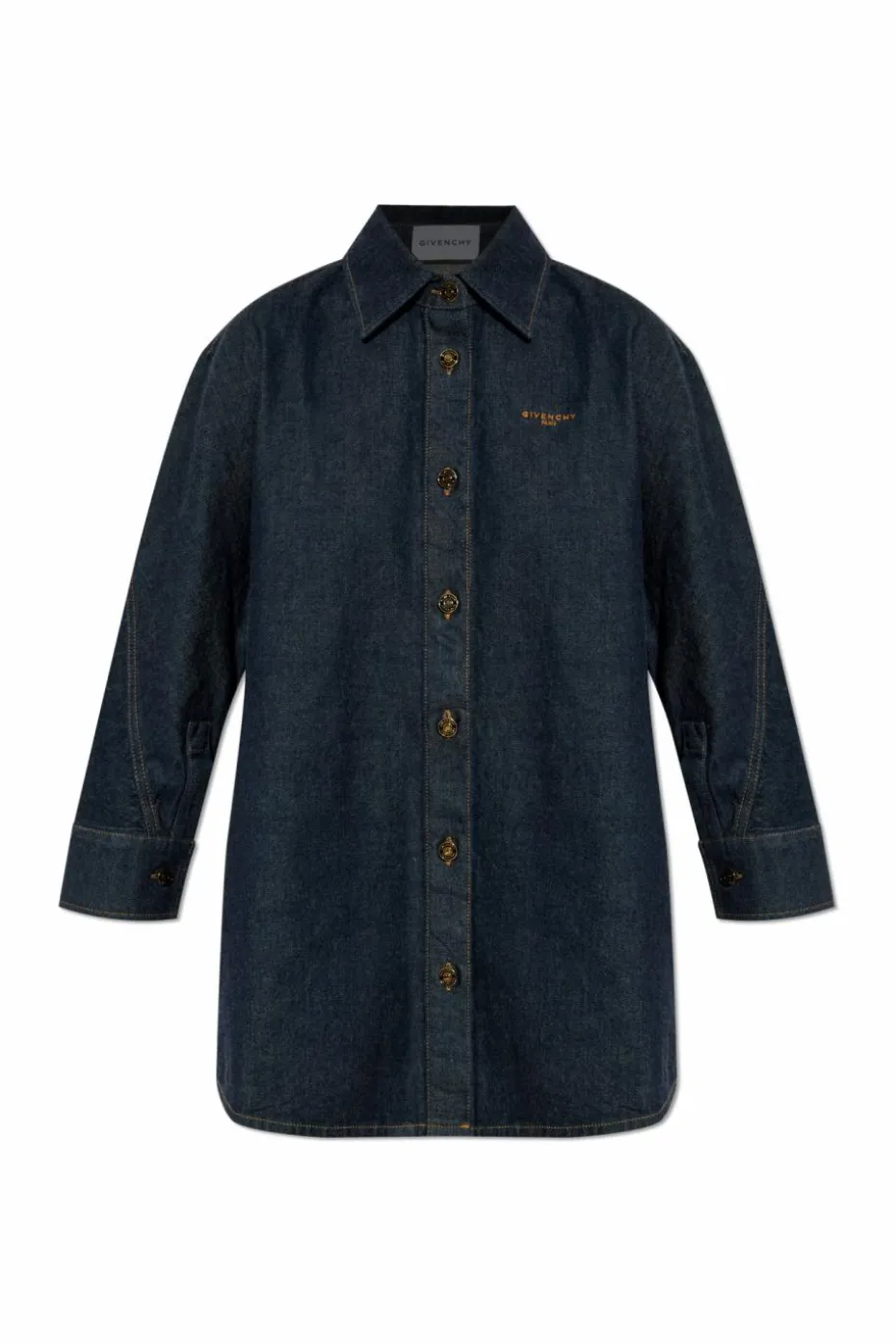 Givenchy GRANATOWY Jeansowa koszula typu `oversize`