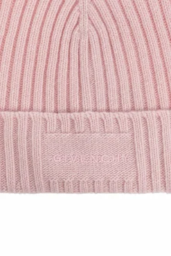 Givenchy RÓŻOWY Wełniana czapka z logo