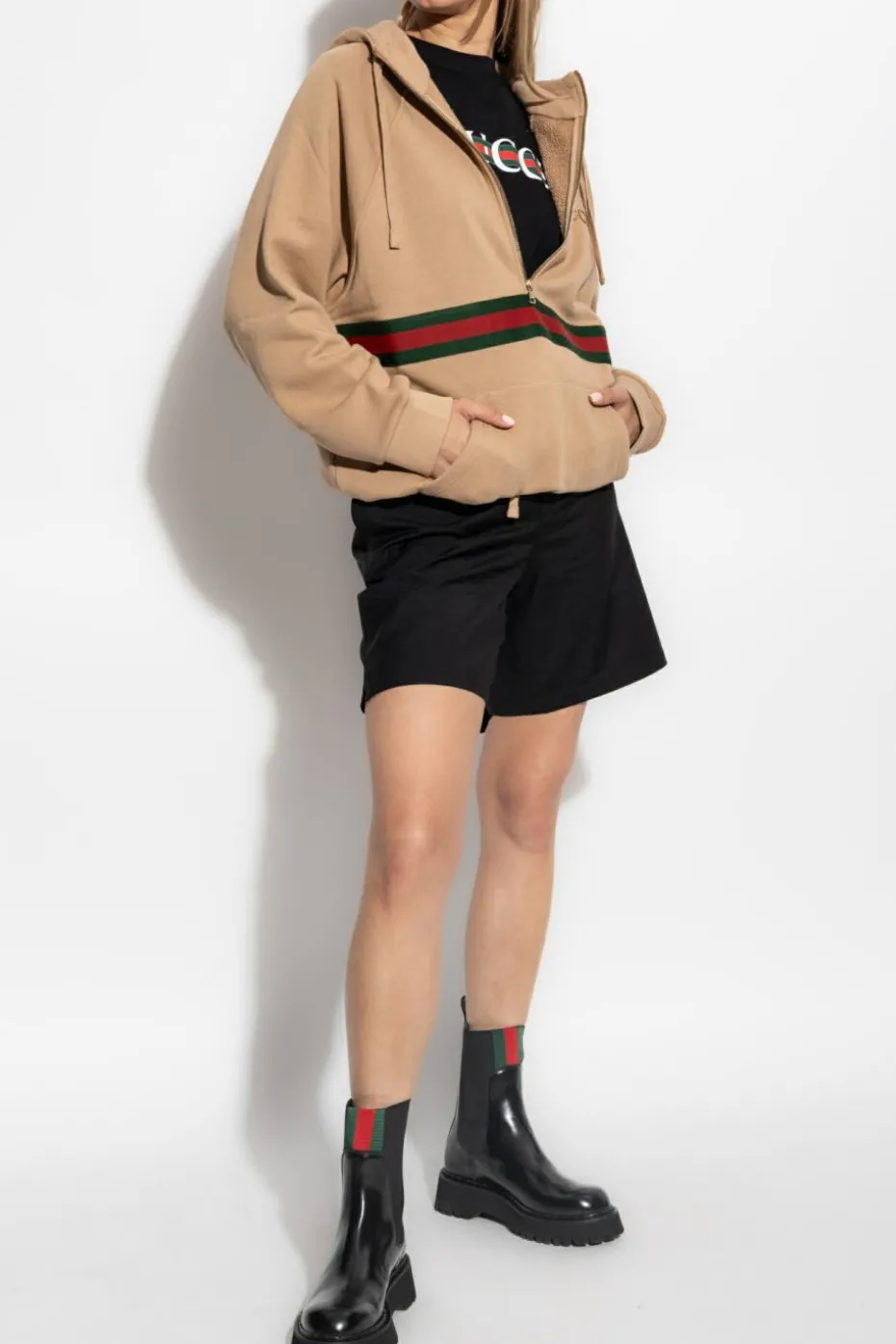 Gucci beżowy Bluza z logo
