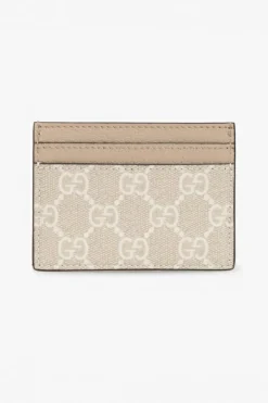 Gucci beżowy Etui na karty z logo