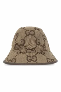 Gucci beżowy Kapelusz z płótna ‘GG Supreme’