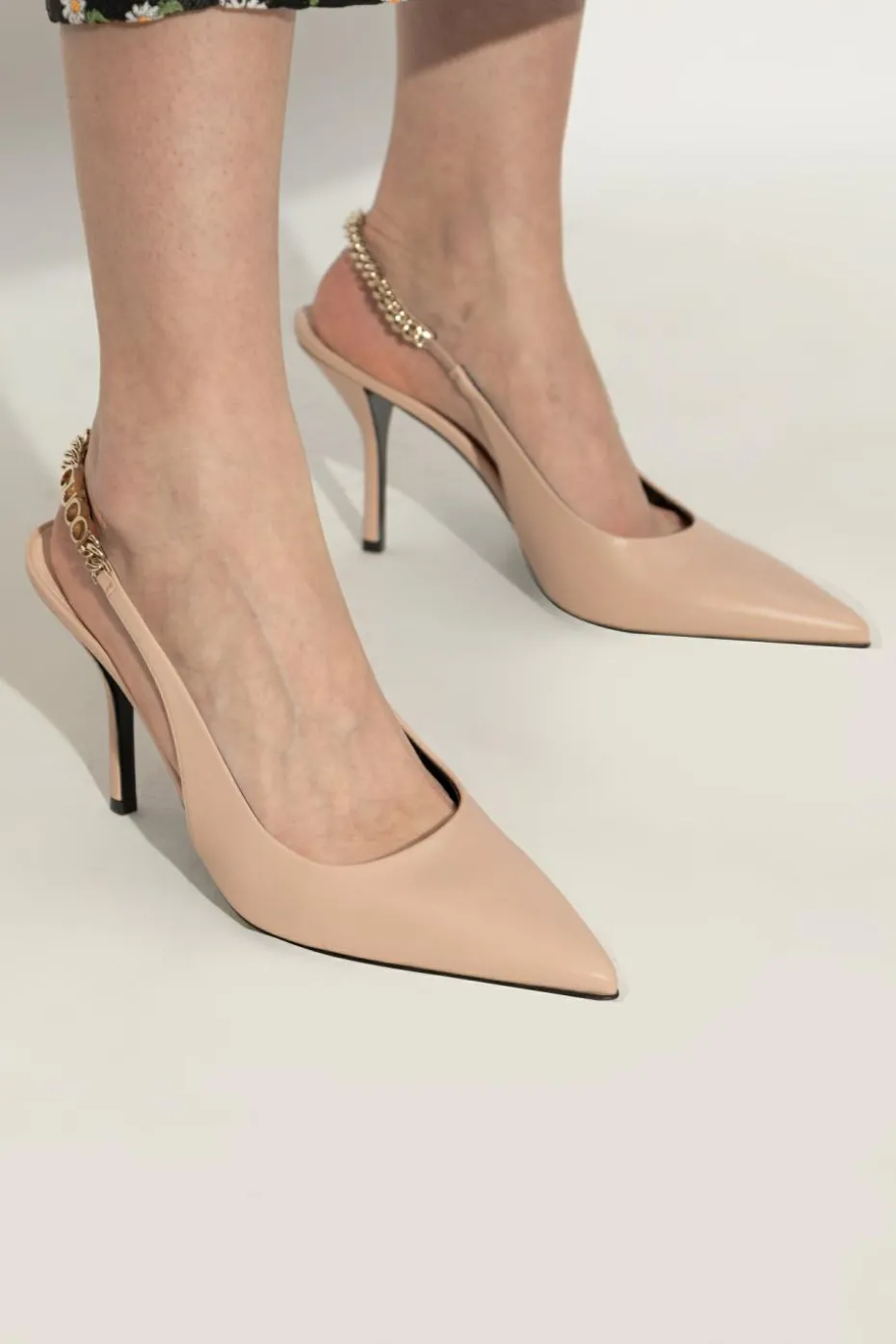 Gucci beżowy Skórzane buty na obcasie `Signoria`
