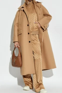 Gucci beżowy Wełniany płaszcz