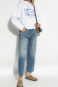 Gucci BIAŁY Bluza z nadrukowanym logo
