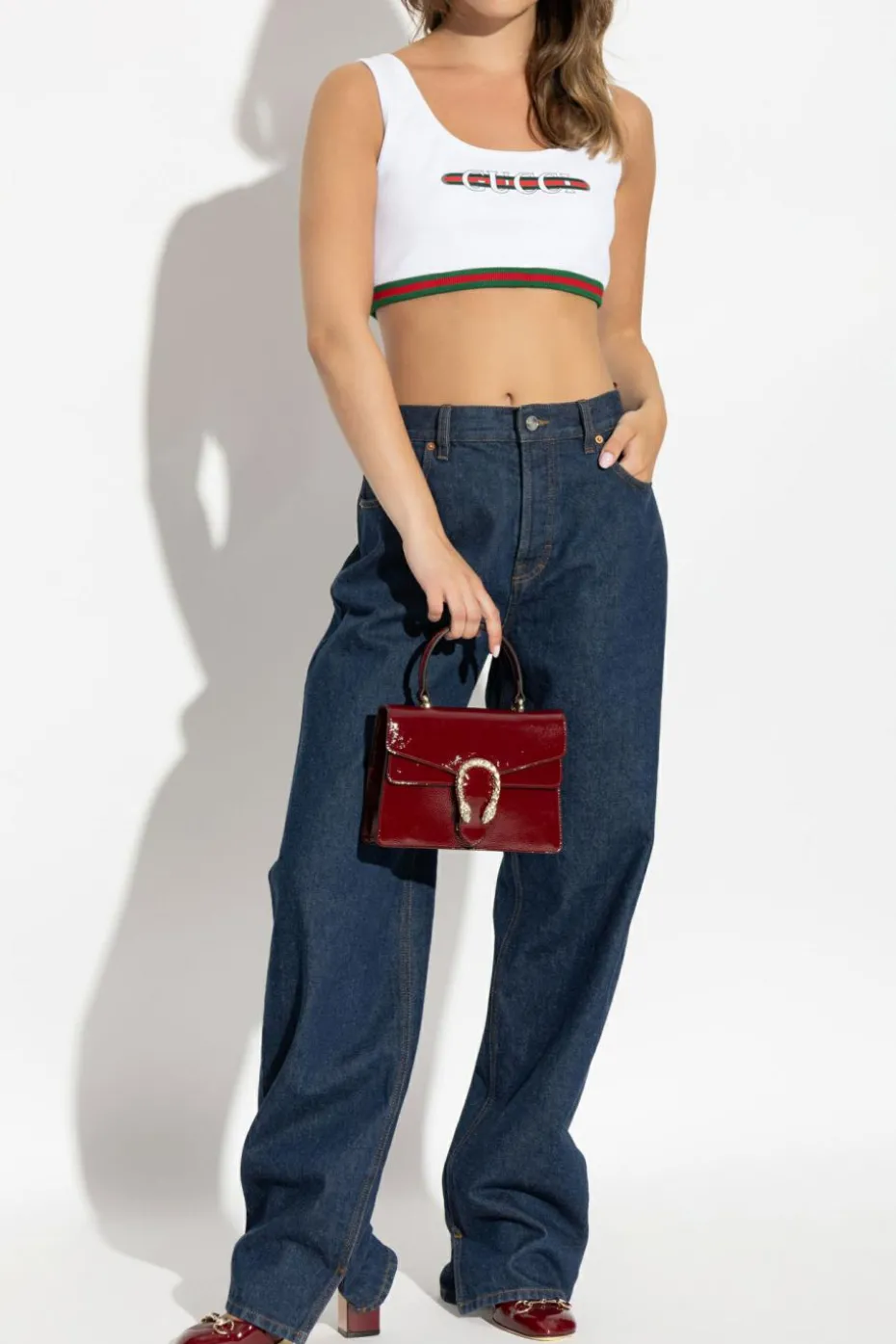 Gucci BIAŁY Krótki top