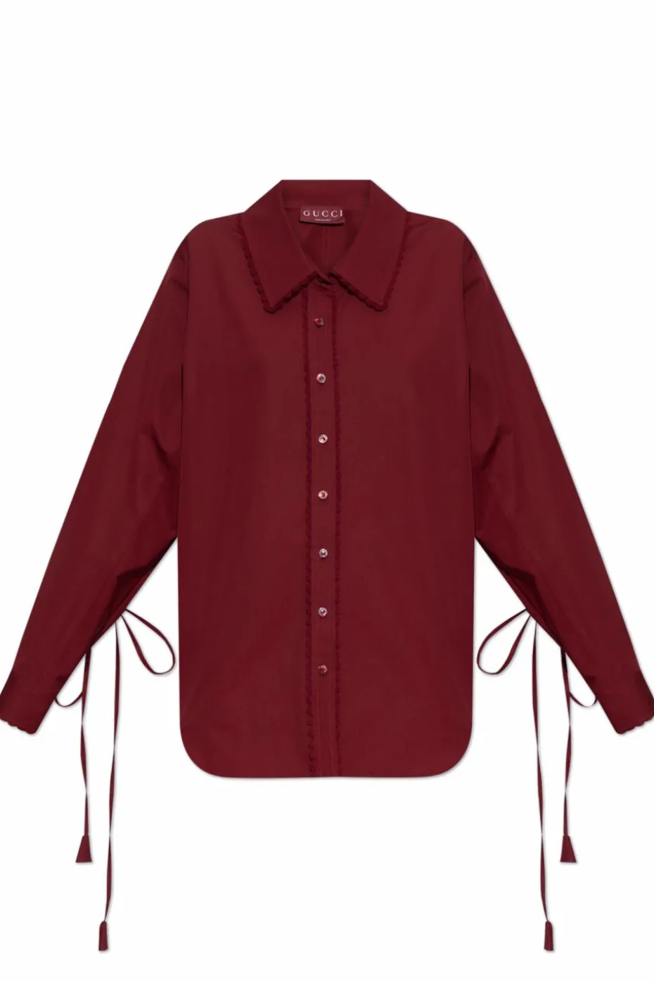 Gucci BORDO Koszula z koronkowym wykończeniem