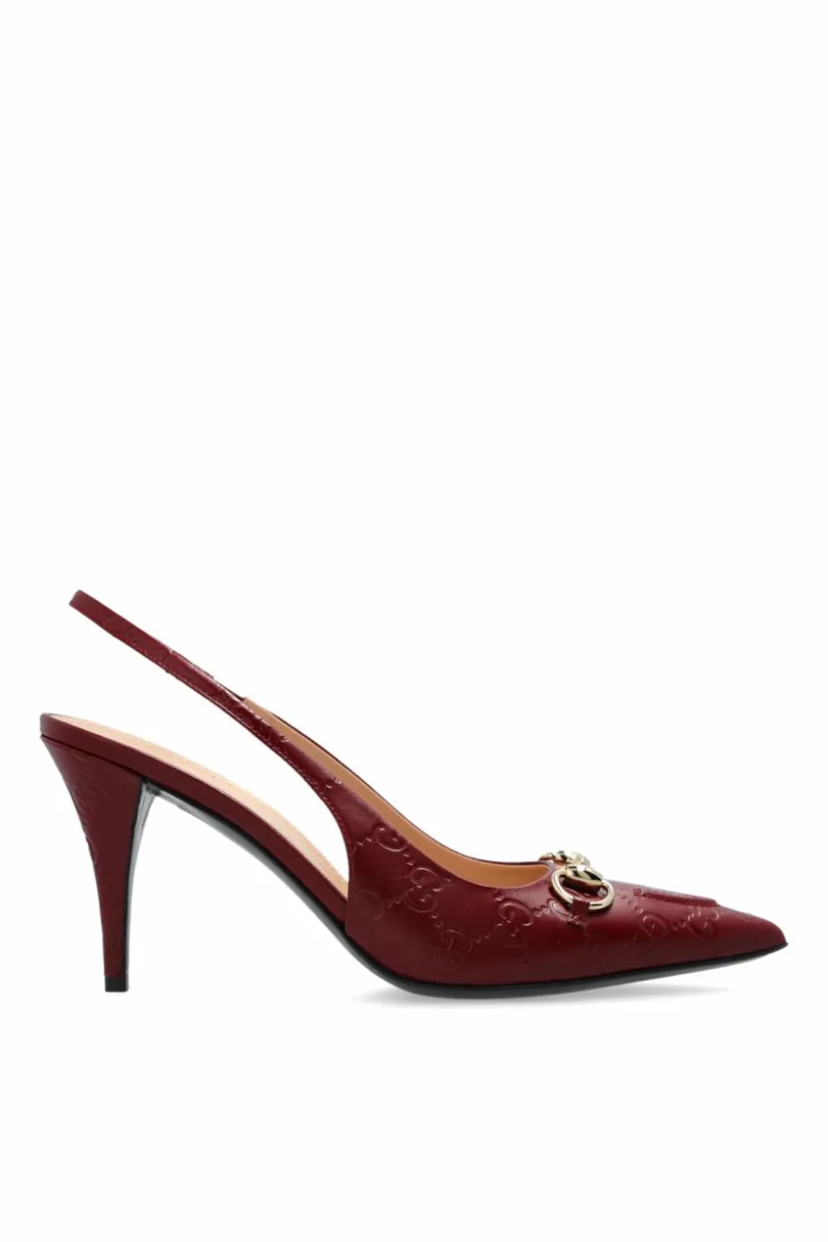 Gucci BORDO Skórzane buty na obcasie