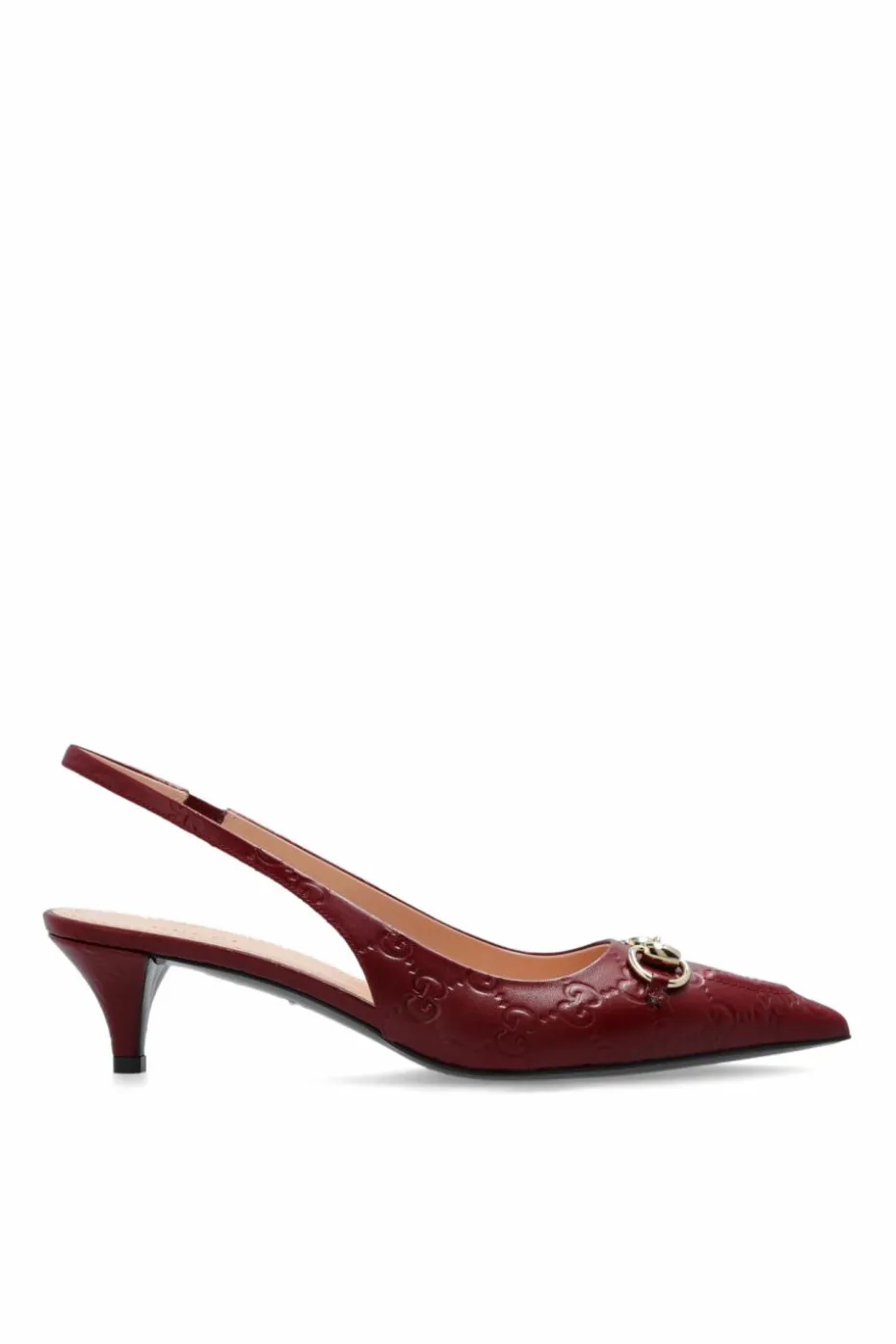Gucci BORDO Skórzane buty na obcasie