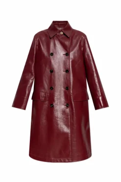 Gucci BORDO Skórzany płaszcz