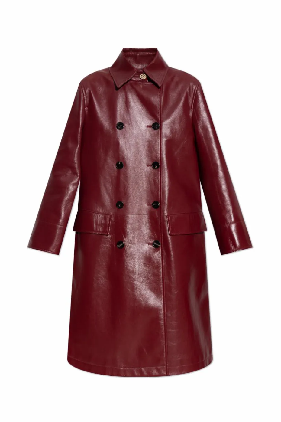 Gucci BORDO Skórzany płaszcz