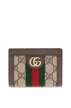 Gucci BRĄZOWY Portfel z paskiem `Web`