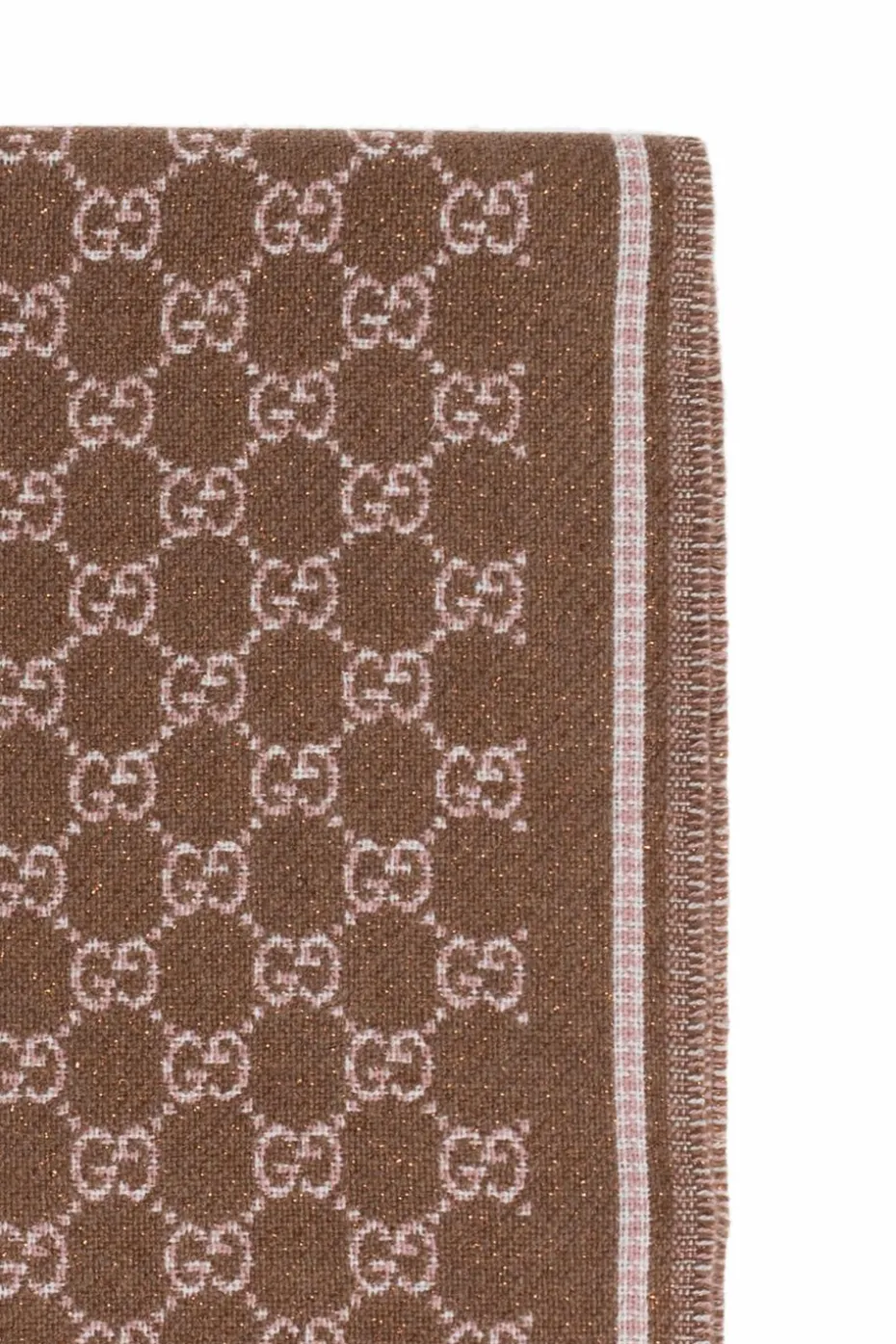 Gucci BRĄZOWY Szal z monogramem