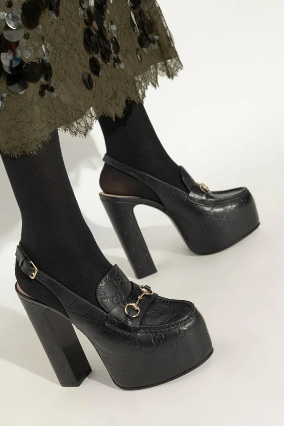 Gucci CZARNY Buty na obcasie