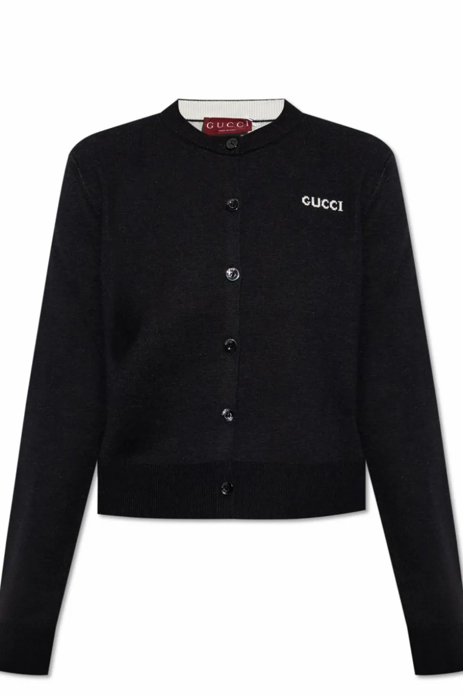 Gucci CZARNY Kardigan z logo