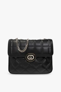 Gucci CZARNY Pikowana torba na ramię ‘Deco Small’