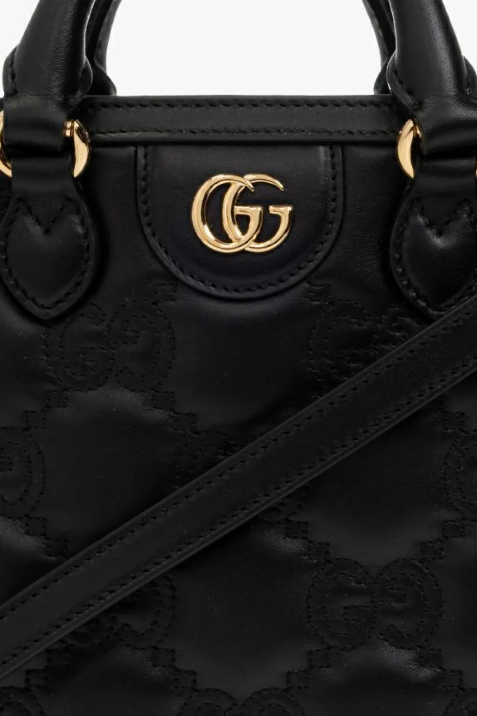 Gucci CZARNY Pikowana torba na ramię
