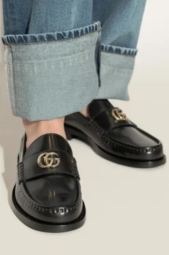 Gucci CZARNY Skórzane buty typu ‘loafers’
