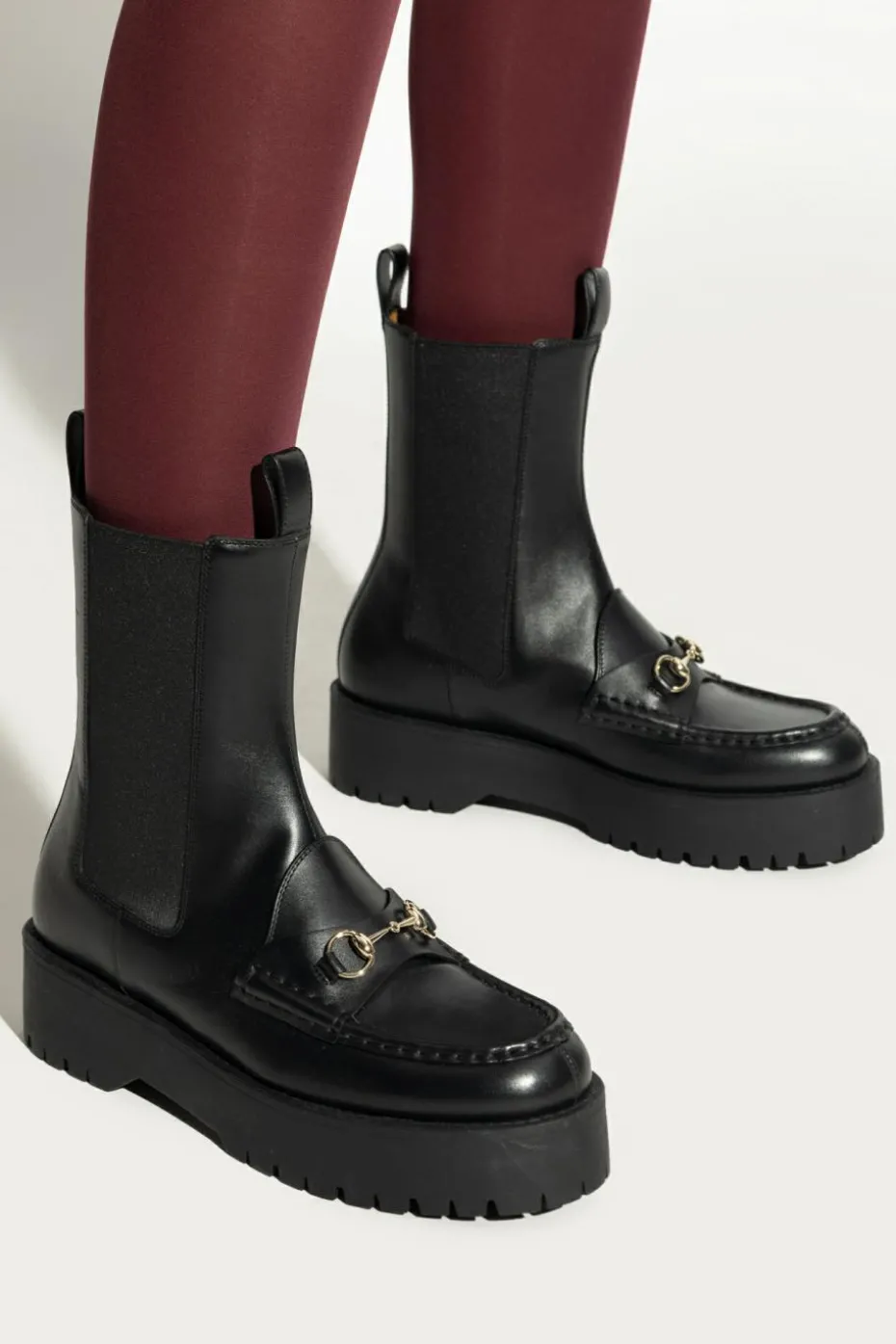 Gucci CZARNY Skórzane buty ‘Betis Glamour’