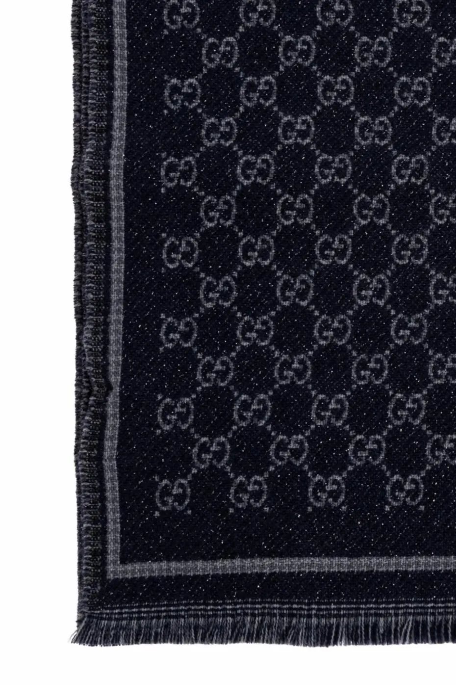 Gucci CZARNY Szal z monogramem
