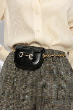 Gucci CZARNY Torba na pas ‘Horsebit 1955’
