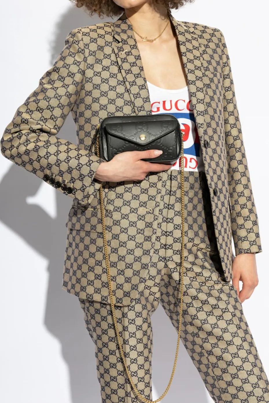Gucci CZARNY Torba na ramię ‘GG Super Mini’