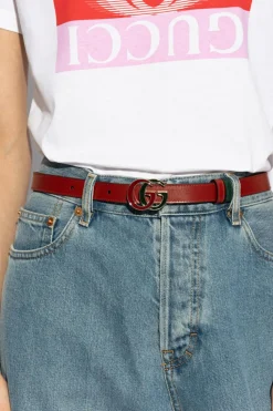 Gucci CZERWONY Dwustronny pasek