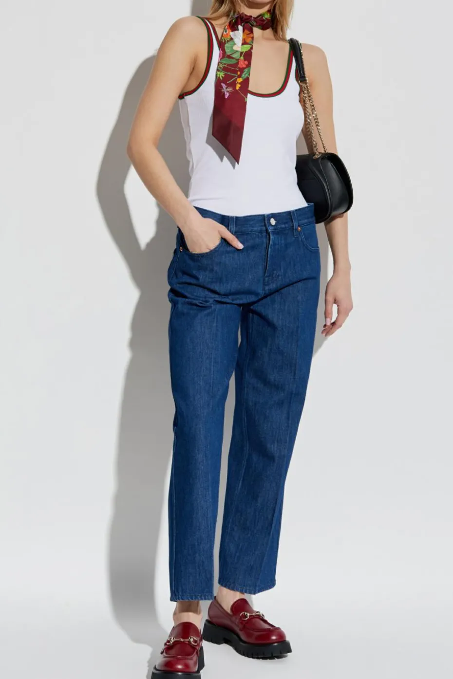 Gucci GRANATOWY Jeansy z nogawkami o prostym kroju