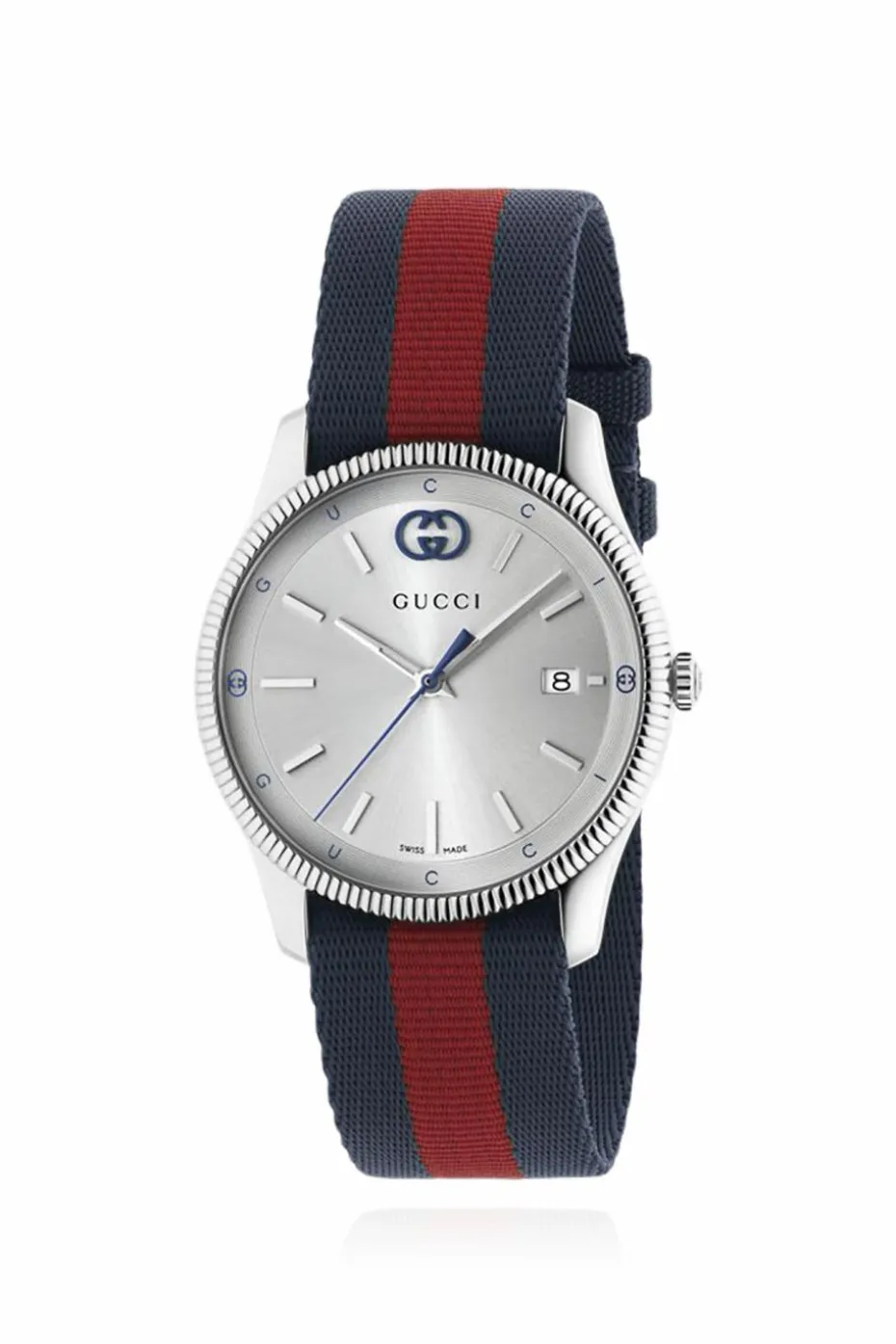 Gucci GRANATOWY Zegarek z paskiem `Web`